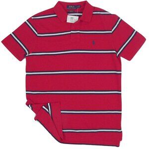 NEW! Polo Ralph Lauren Custom Fit Striped Polo Shirt! Sm Red White Navy Stripes